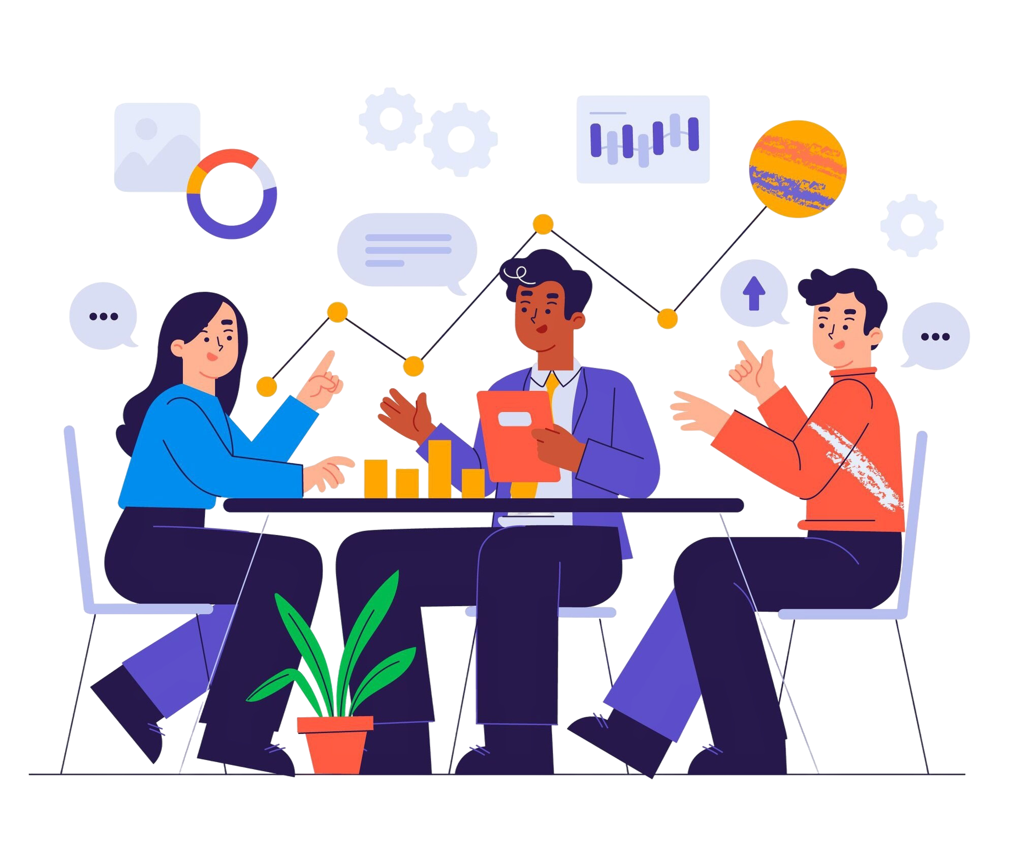 Flat Design Business Communication Concept